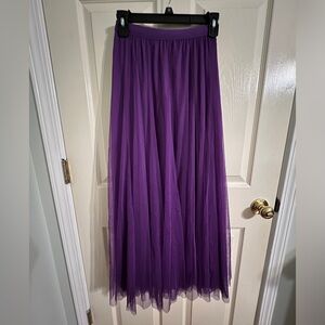 Brand New Small Purple Tulle Midi Skirt